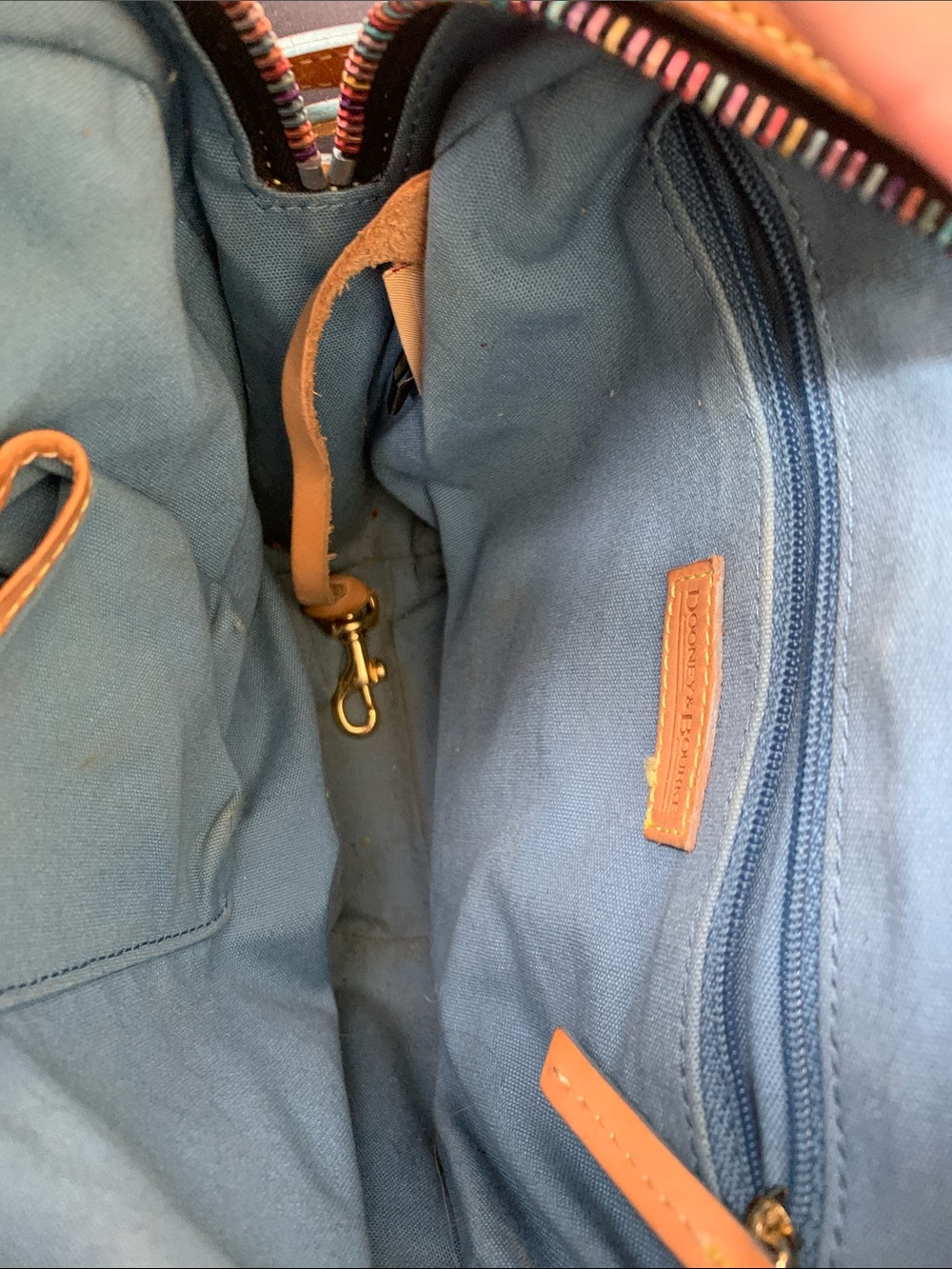 Dooney & Bourke Brown Mini Logo Backpack with Multicolor Accents - Picture 6 of 7